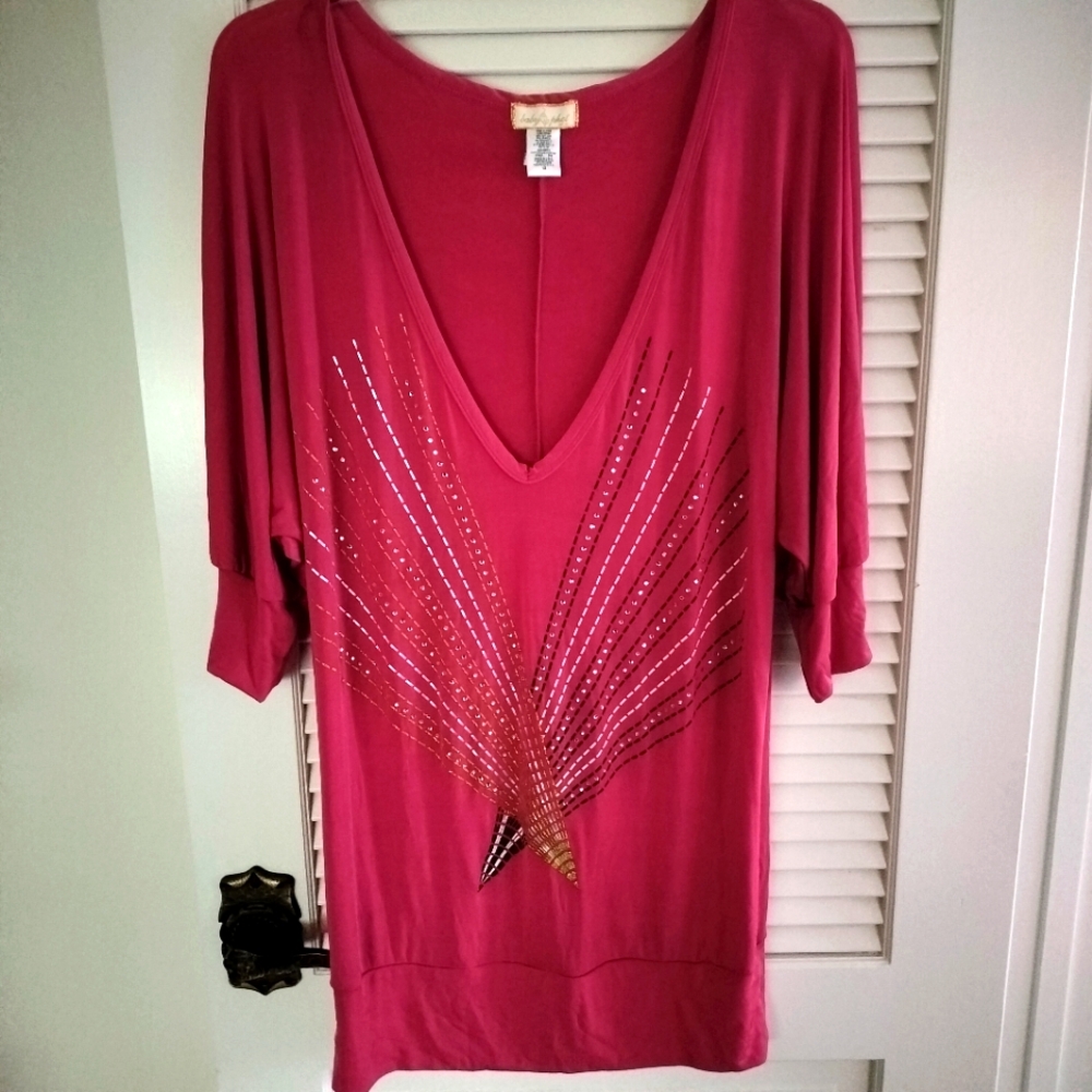 baby phat Y2K Pink Embellished Dress Size 1X Vintage